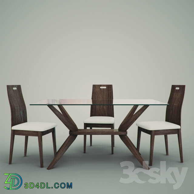 Table _ Chair - Magna 5-Piece Dining Set with Haline Chairs