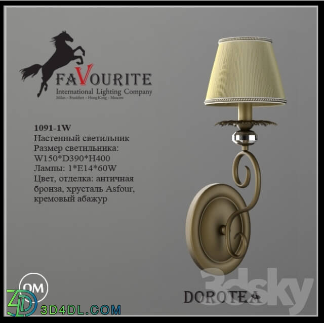 Wall light - Favourite 1091-1W Sconce