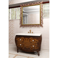 Bathroom furniture - classical floor under the sink and mirror 