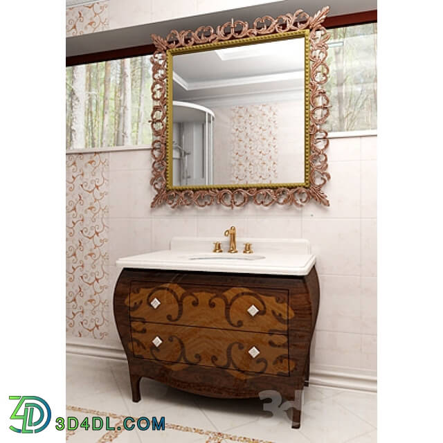 Bathroom furniture - classical floor under the sink and mirror