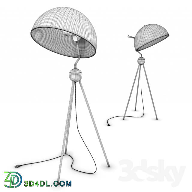 Floor lamp - Floor Lamp Tripot Half Bowl