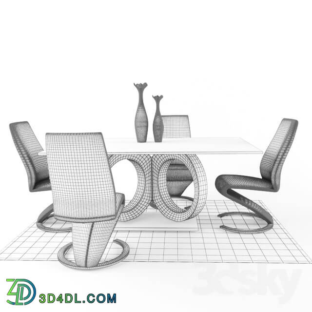 Table _ Chair - Dining Room Set in White