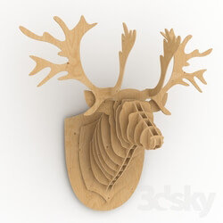 Other decorative objects - elk_head_made_of_plywood 