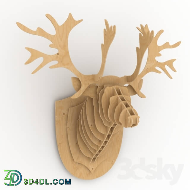 Other decorative objects - elk_head_made_of_plywood