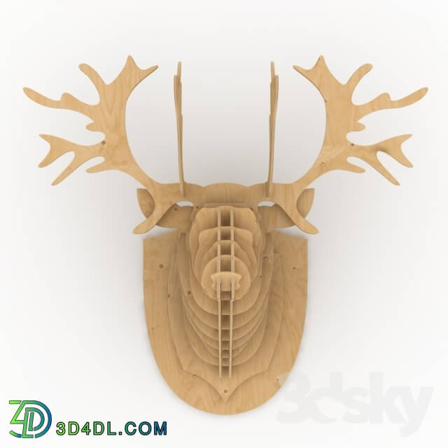 Other decorative objects - elk_head_made_of_plywood