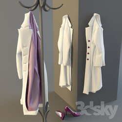 Clothes and shoes - a coat on a hanger 