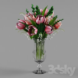 Plant - Tulips and lilies in a vase _quot_Hurricane_quot_ 