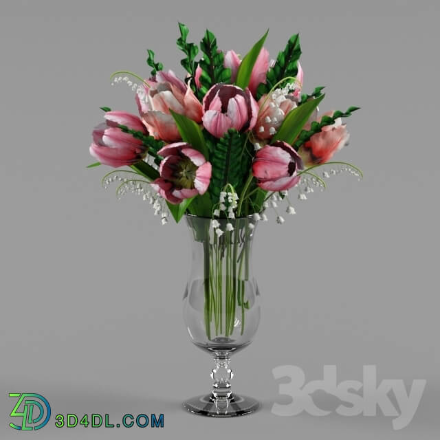 Plant - Tulips and lilies in a vase _quot_Hurricane_quot_