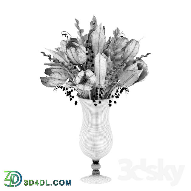 Plant - Tulips and lilies in a vase _quot_Hurricane_quot_