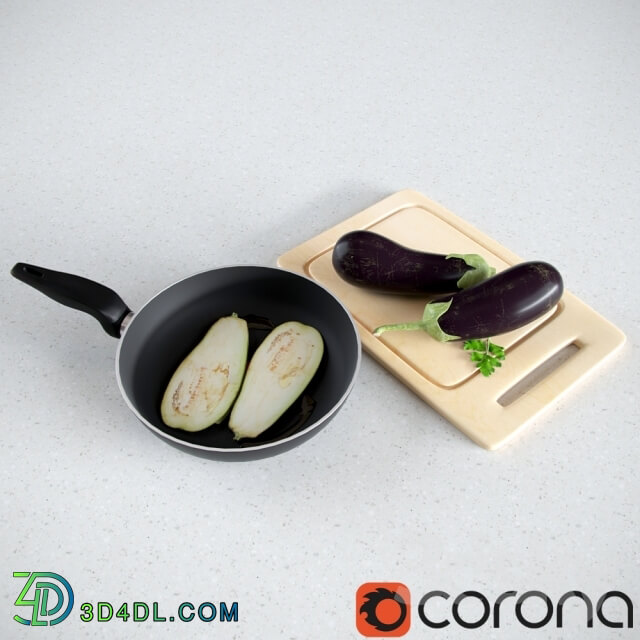 Other kitchen accessories - Eggplant in a frying pan