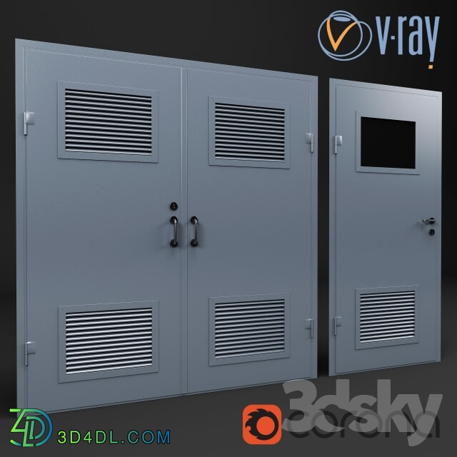 Doors - set of 6 doors for switchboard_ factory _quot_ProfMaster_quot_. Vray_ corona.