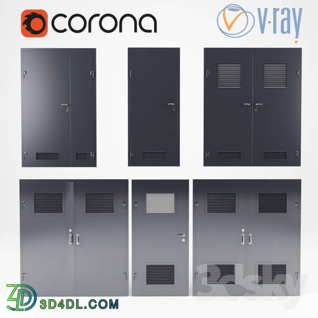 Doors - set of 6 doors for switchboard_ factory _quot_ProfMaster_quot_. Vray_ corona.