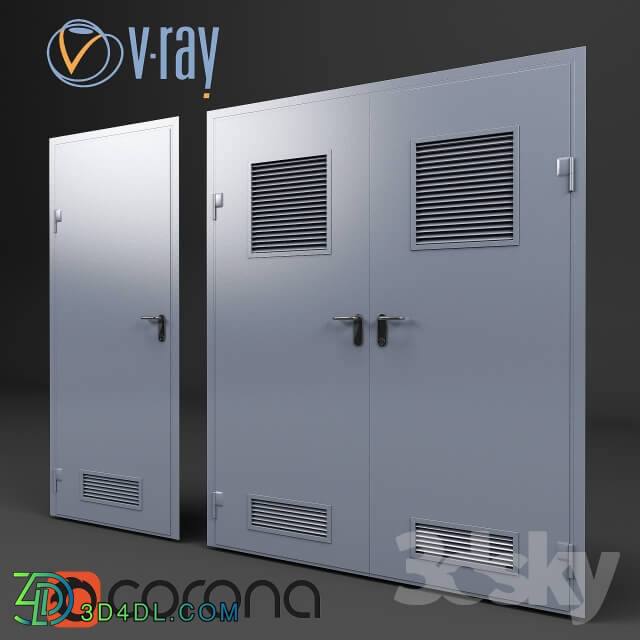 Doors - set of 6 doors for switchboard_ factory _quot_ProfMaster_quot_. Vray_ corona.