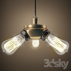 Ceiling light - Restoration hardware 20th C. Factory Filament Bare Bulb Triple Pendant 