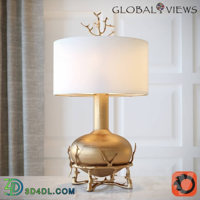 Table lamp - Fat Brass Twig Table Lamp