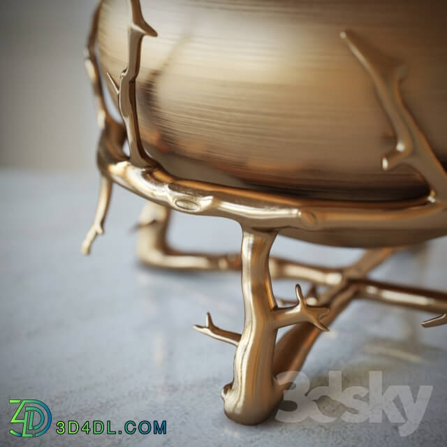 Table lamp - Fat Brass Twig Table Lamp