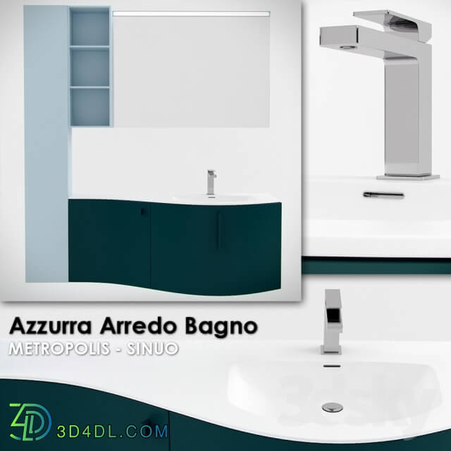 Bathroom furniture - Azzurra Bagno - Metropolis Sinuo