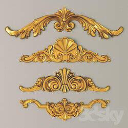 Decorative plaster - A set of carved elements 