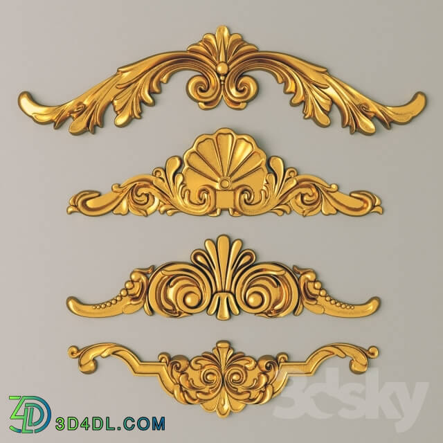 Decorative plaster - A set of carved elements