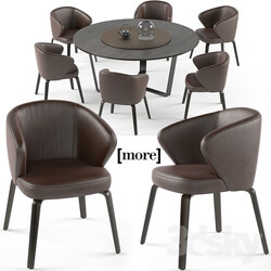 Table _ Chair - Mudi armchair and Pero round table set 
