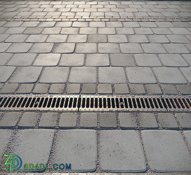 Other architectural elements - Paving slabs and storm grate