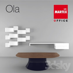 Office furniture - Table and the system hanging shelves and cabinets Ola 
