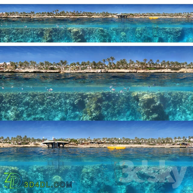 Panorama - Panorama of the shore and the underwater world