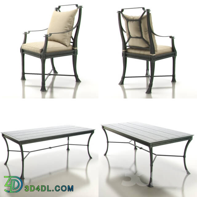 Table _ Chair - Restoration Hardware - Antibes Collection _Weathered Zinc_