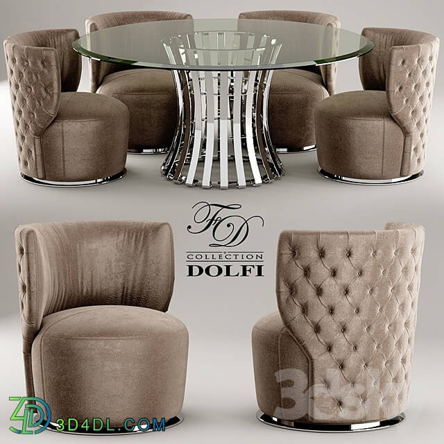 Table _ Chair - Table and chair sedia capitonne girevole dolfi