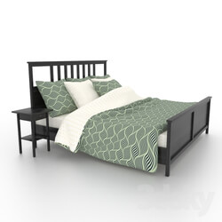 Bed - IKEA HEMNES Bed and Nightstand 