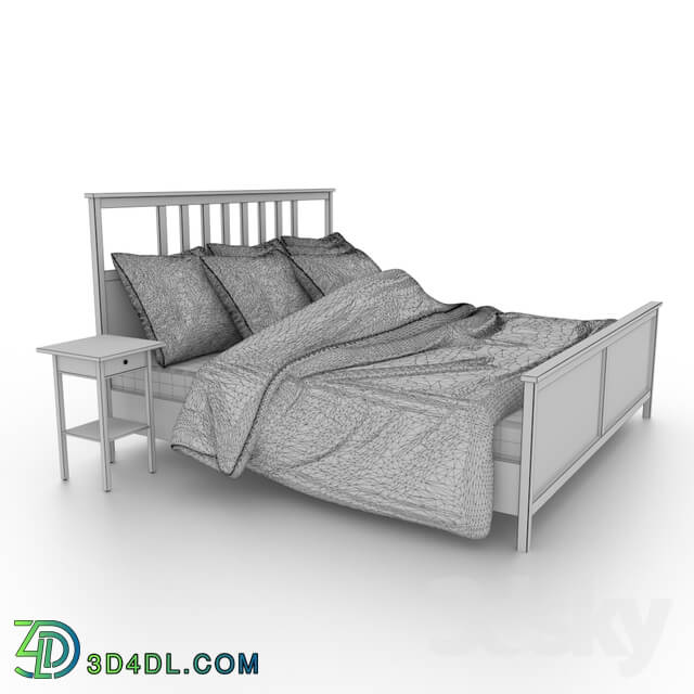 Bed - IKEA HEMNES Bed and Nightstand