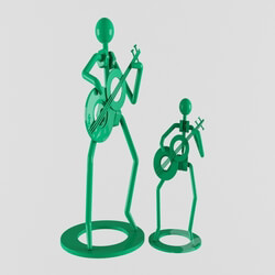 Sculpture - Two Man Singing with Two Guitarists 