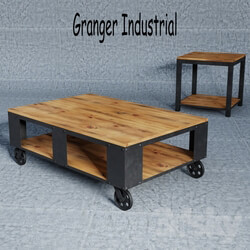 Table - Granger Industrial Rustic Storage Occasional Table 