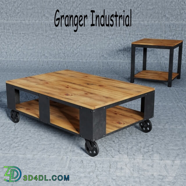 Table - Granger Industrial Rustic Storage Occasional Table