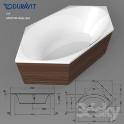 Bathtub - Duravit Bathtub 2 x 3 2000x1000 