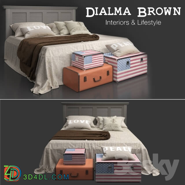 Bed - Dialma Brown _ Bed DB003543