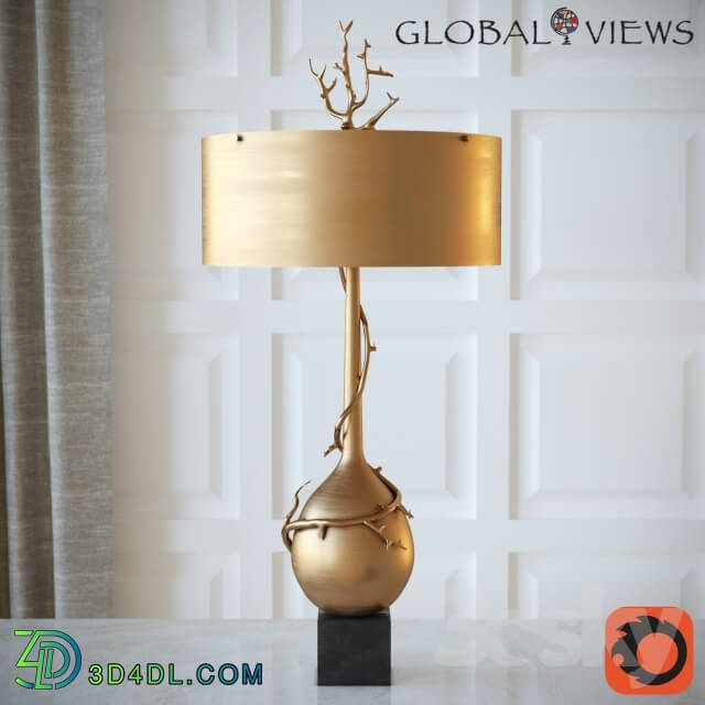 Table lamp - Twig Bulb Lamp-Brass