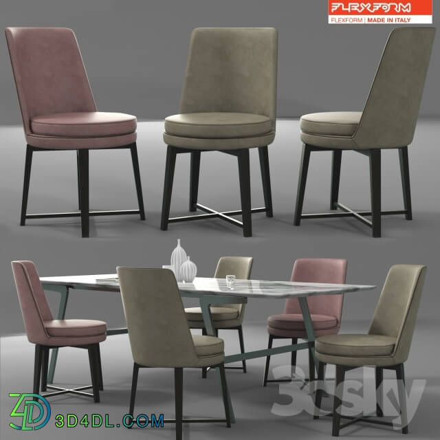 Table _ Chair - Flexform Dining Set