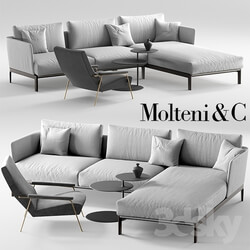 Sofa - Molteni Chelsea sofa_ Molteni d153 armchair 