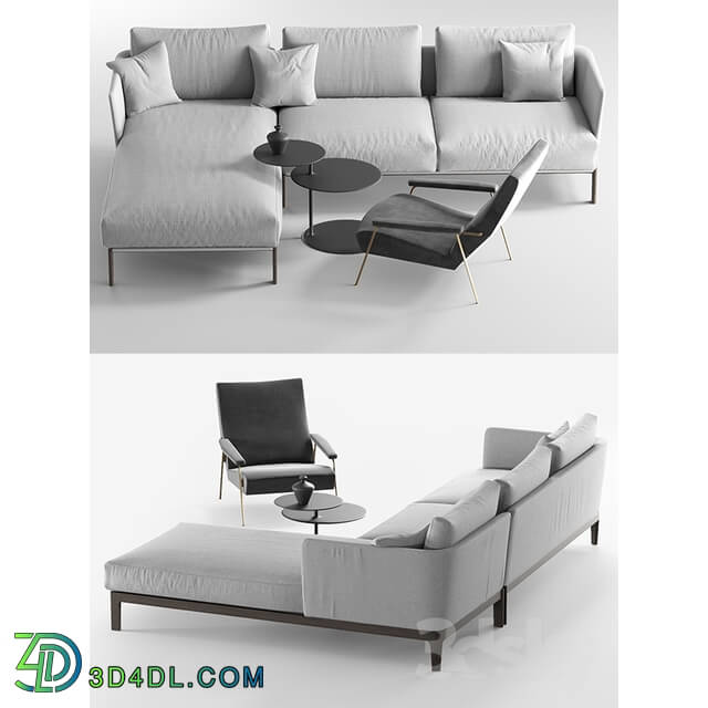 Sofa - Molteni Chelsea sofa_ Molteni d153 armchair