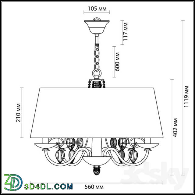 Ceiling light - Chandelier ODEON LIGHT 3921_4 NIAGARA