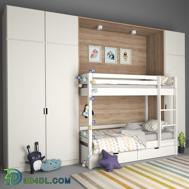 Full furniture set - Furniture for children__39_s room with a decor for two children