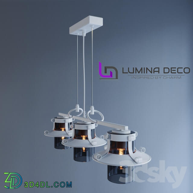 Ceiling light - _OM_ Suspended Lumina Deco Capri lamp white LDP 11327-3 _PR_