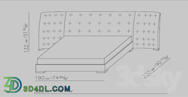 Bed - Flexform Mood Caress Bed