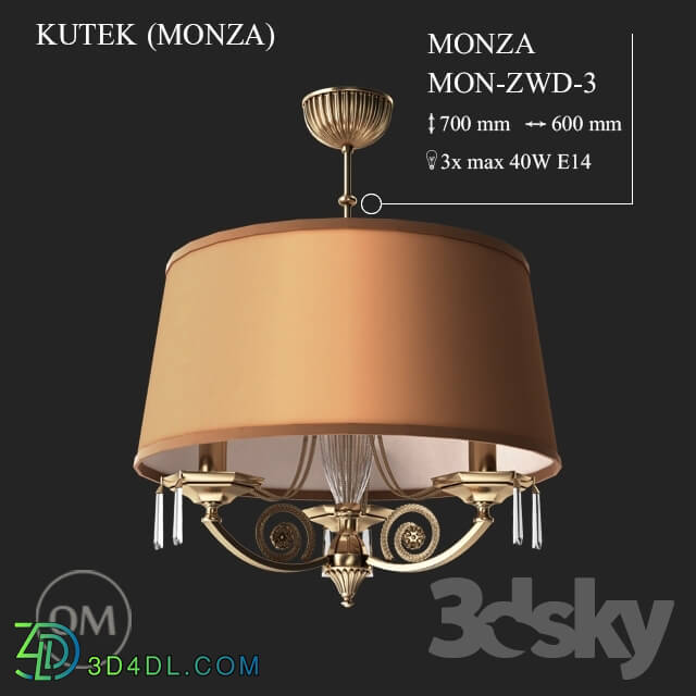 Ceiling light - KUTEK _MONZA_ MON-ZWD-3