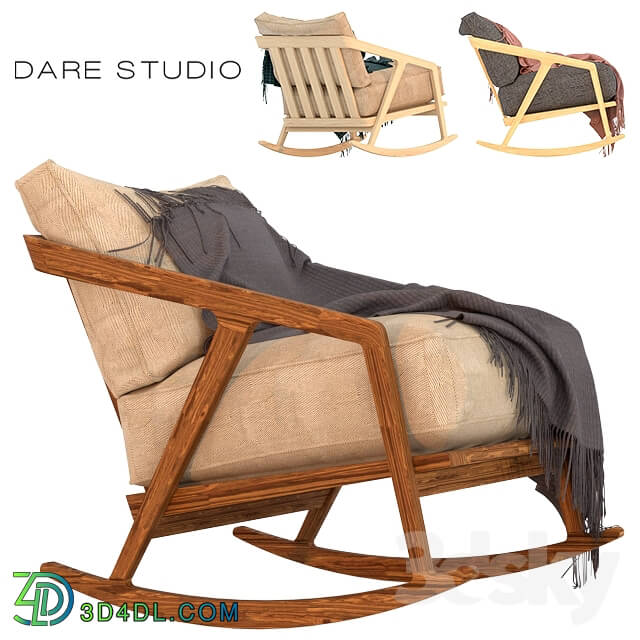 Arm chair - Rocking chair Dare Studio Katakana Rocking chair