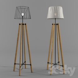 Floor lamp - Wood Wire Floor Lamp 