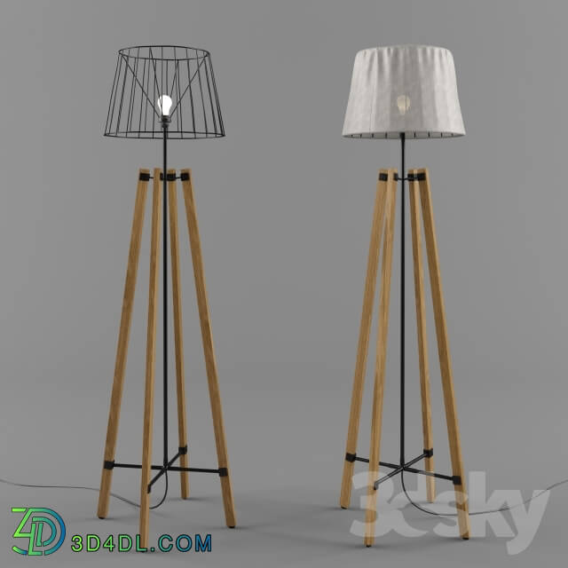 Floor lamp - Wood Wire Floor Lamp