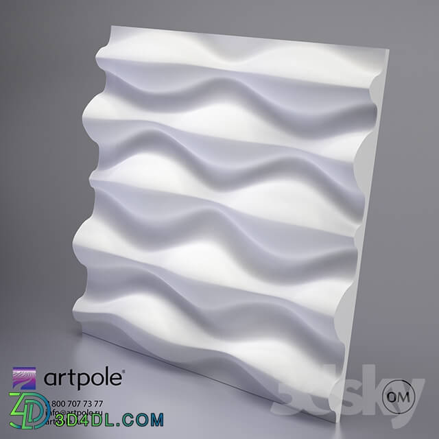 3D panel - 3d plaster panel Drop by Artpole