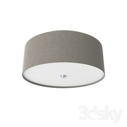 Ceiling light - 94919 Ceiling lighting fixture PASTERI_ 3х60W _E27__ Ø475_ H195_ matt nickel _ textile_ gray-brown 